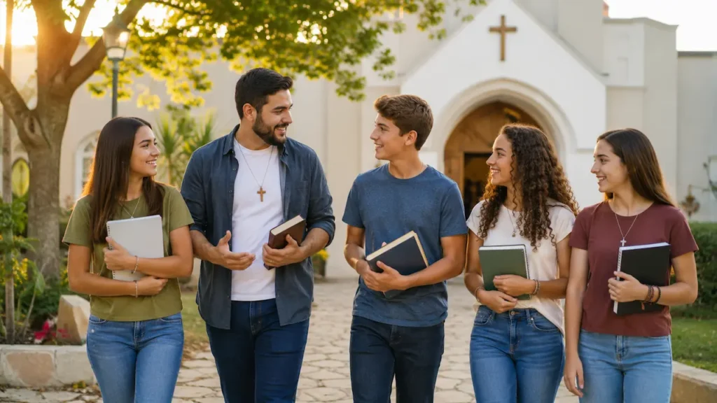 Grupos de jóvenes en la catequesis.