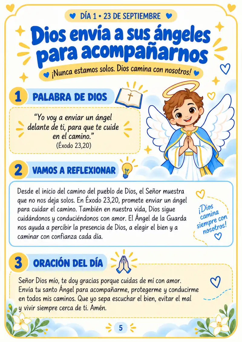 Página de la novena del Ángel de la Guarda