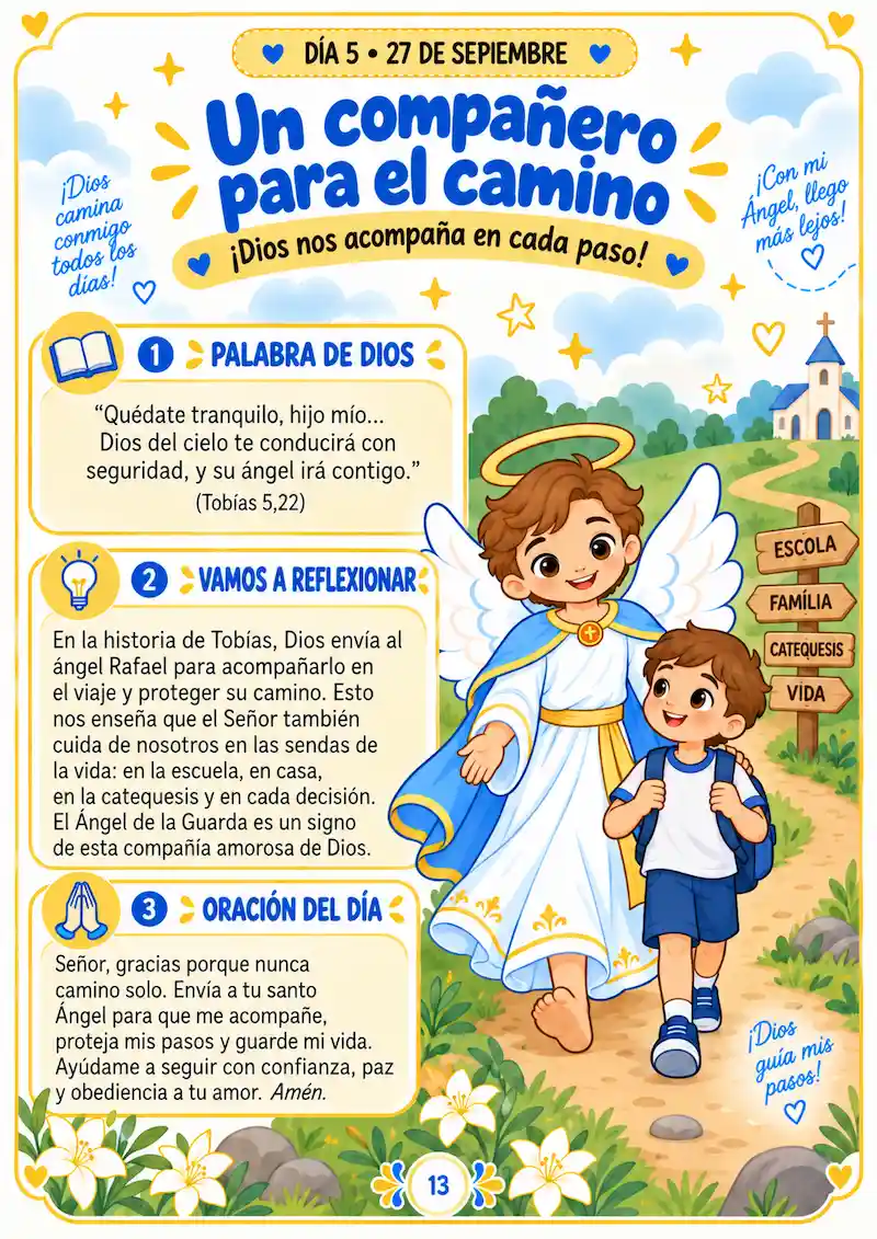 Página de la novena del Ángel de la Guarda