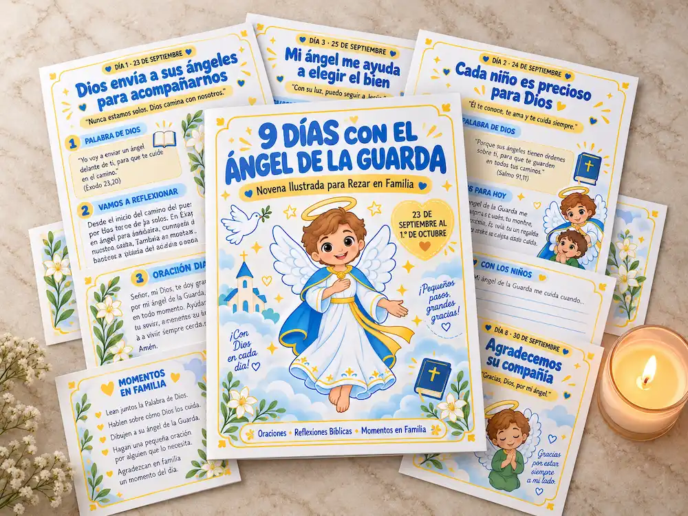 Portada de la Novena Ilustrada del Ángel de la Guarda