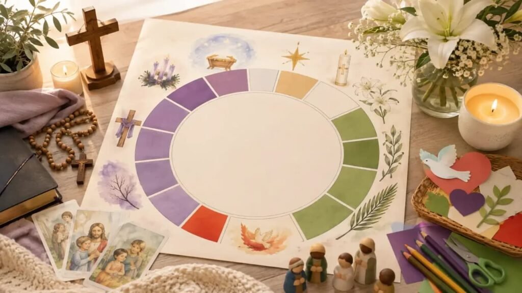 Imagen ilustrativa de un calendario estacional de la catequesis.