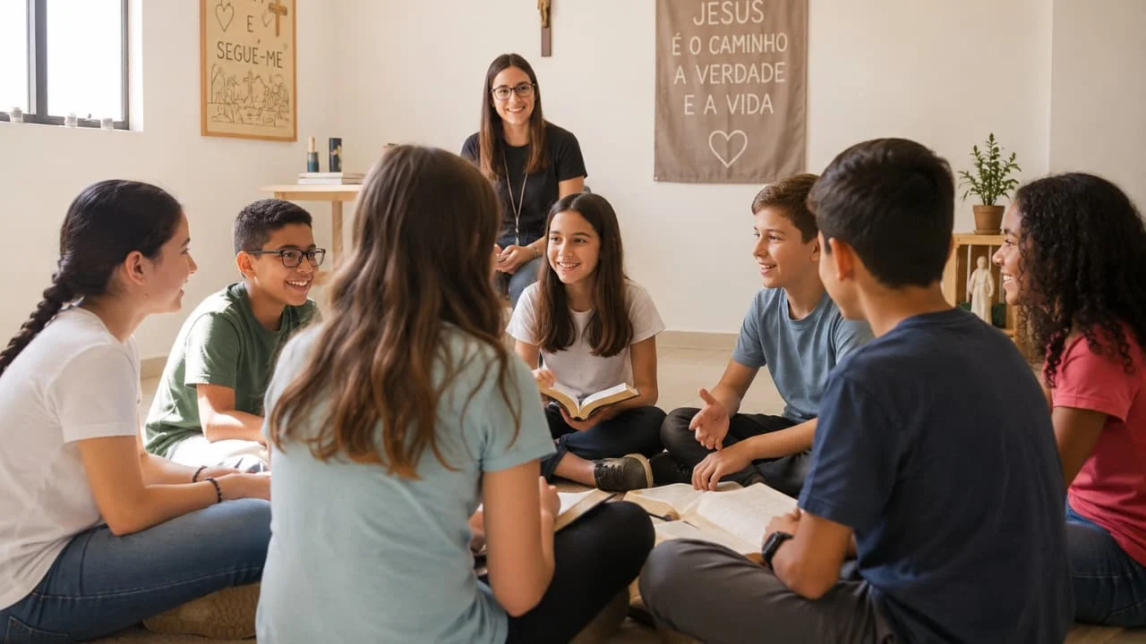 Imagen de un encuentro de catequesis de Perseverancia.