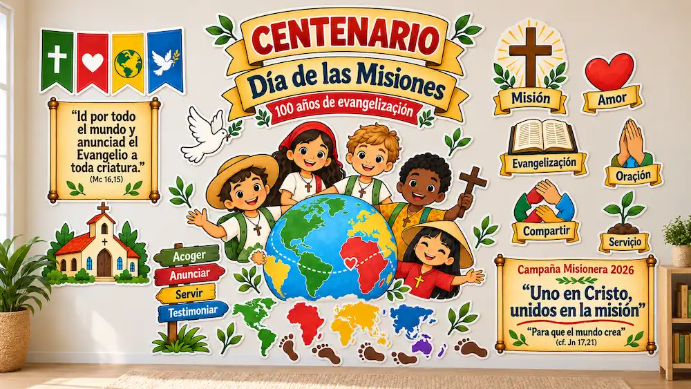 Mural del Centenario del Día de las Misiones para imprimir