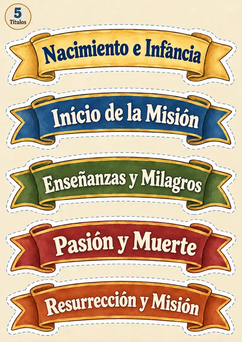 Escenas ilustradas del Nacimiento y la infancia de Jesús