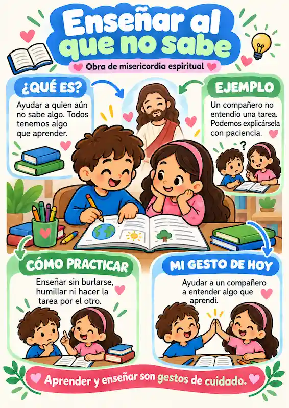 Mapas ilustrados de las obras de misericordia — ejemplo 1
