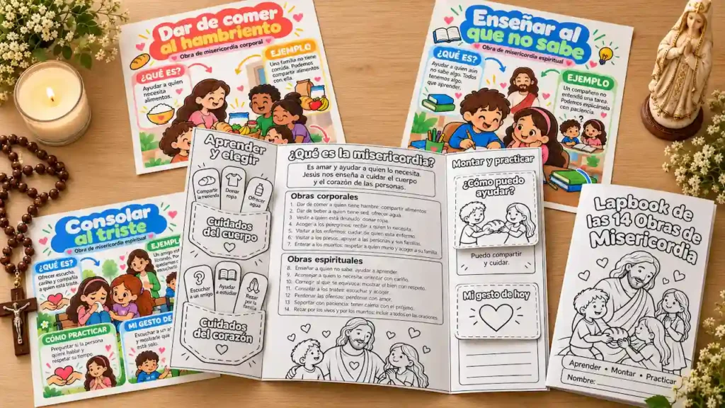 Lapbook y Mapas Ilustrados de las Obras de Misericordia para Niños